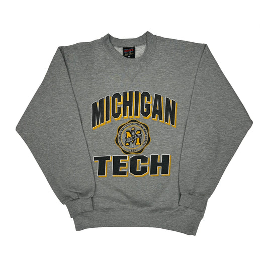 Michigan Tech Soffe College Sweatshirt - Medium Grey Cotton Blend