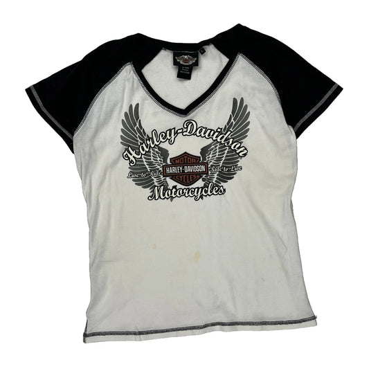 Harley Davidson Graphic T-Shirt - Large Black Cotton