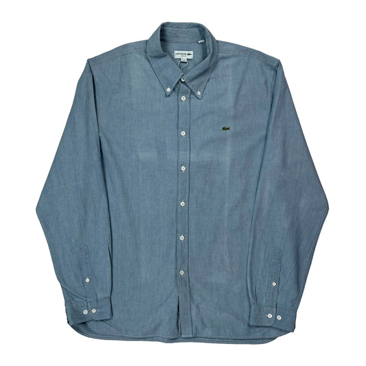 Vintage Lacoste Slim Fit Shirt - XL Blue Cotton