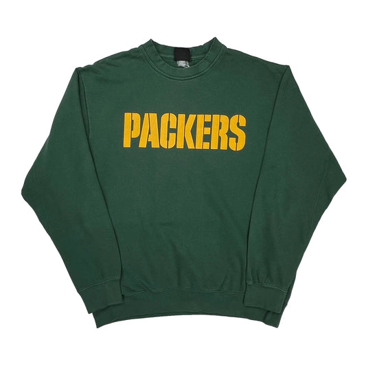 Packers Unbranded Football Sweatshirt - Large Yellow Cotton
