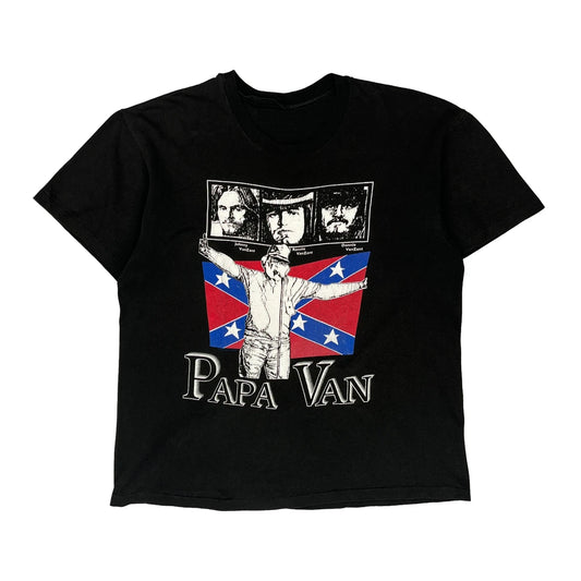 Ronnie Van Zant Lynyrd Skynyrd Band Single Stitch T-Shirt - Large Black Cotton