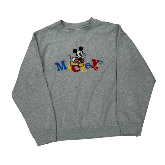 Mickey Mouse Mickey & Co. Cartoon Sweatshirt - XL Grey Cotton