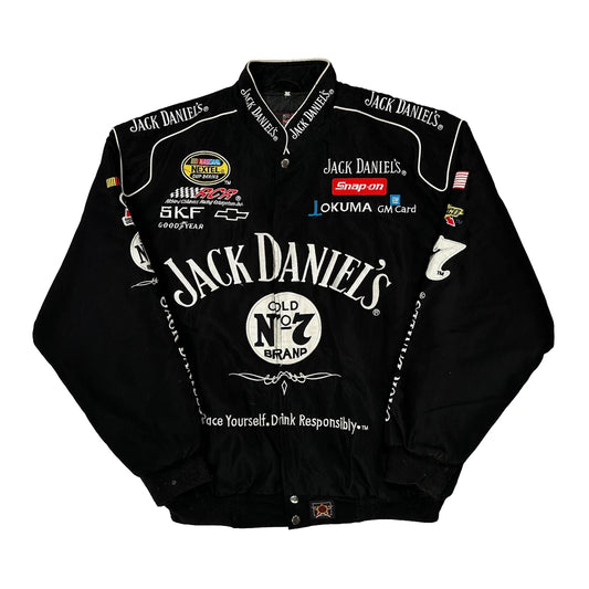 Jack Daniel'S Jh Designs Nascar Bomber Jacket - Large Black Polyester