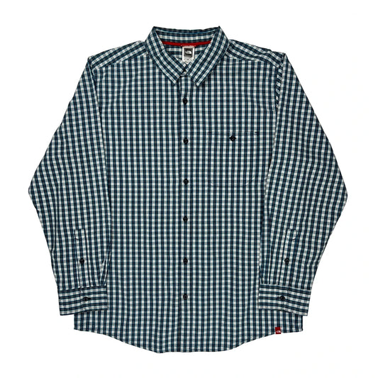 The North Face Checked Shirt - Large Blue Cotton