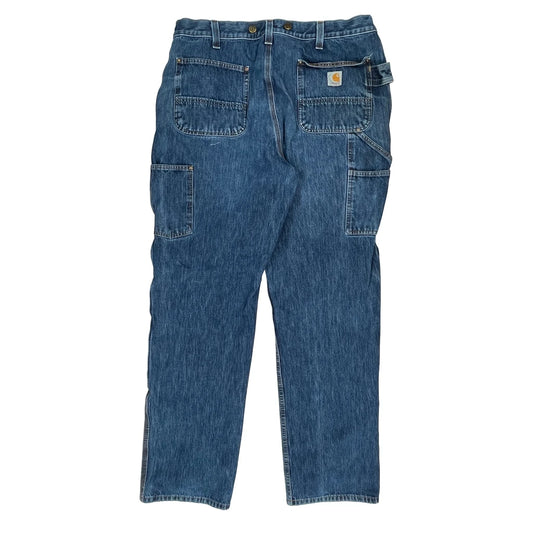 Carhartt Double Knee Carpenter Jeans - 36W 32L Blue Cotton