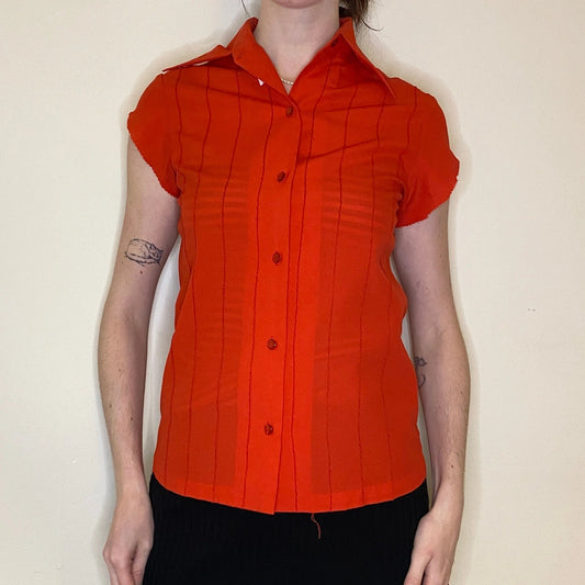 Vintage red Unbranded Blouse - womens x-small