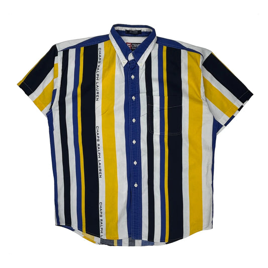 Chaps Ralph Lauren Striped Short Sleeve Shirt - Large Multicoloured Cotton
