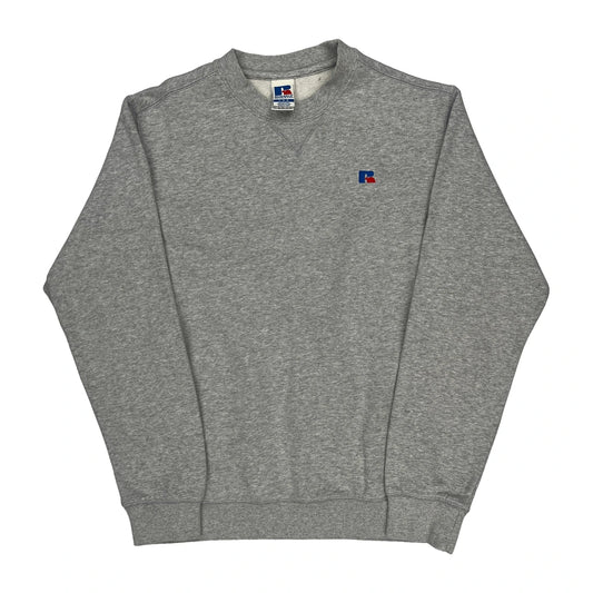 Blank Russell Athletic Sweatshirt - Large Grey Cotton Blend