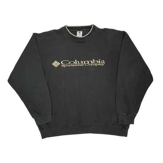 Columbia Spellout Sweatshirt - XL Black Cotton Blend
