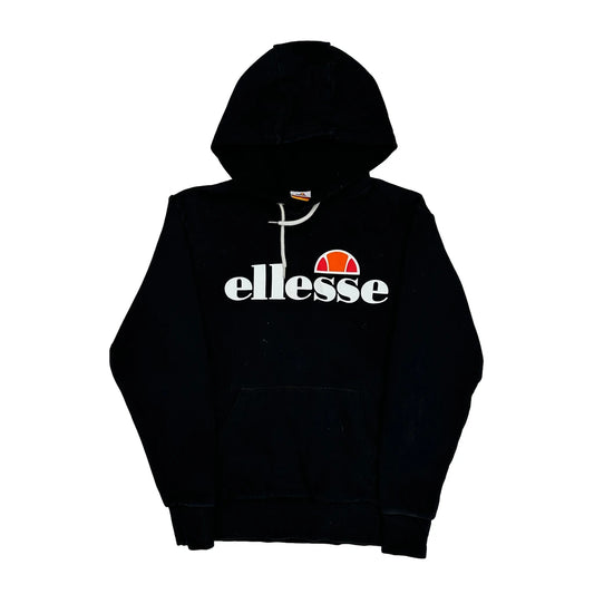 Ellesse Spellout Hoodie - Small Black Cotton