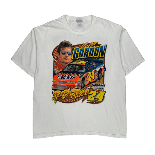 Jeff Gordon Chase Authentics Nascar T-Shirt - Large White Cotton