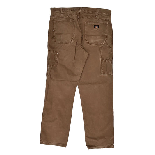 Dickies Double Knee Carpenter Trousers - 36W 33L Brown Cotton