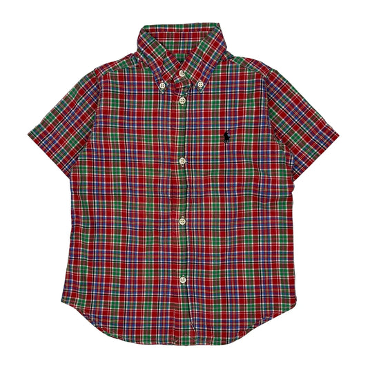 Age 2 Ralph Lauren Checked Short Sleeve Shirt - 2XS Multicoloured Cotton