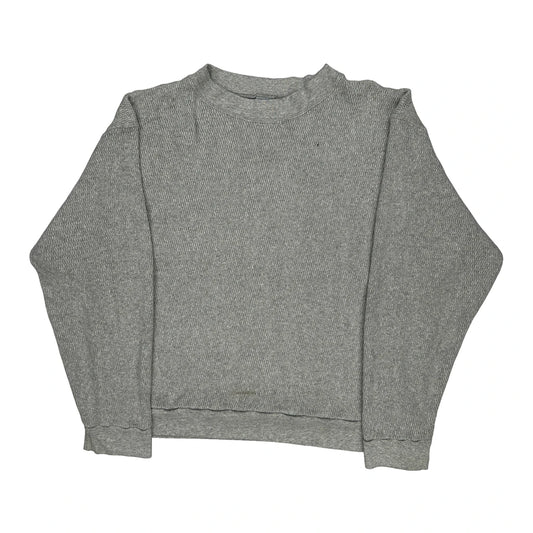 90S Blank Unbranded Sweatshirt - Large Grey Cotton Blend