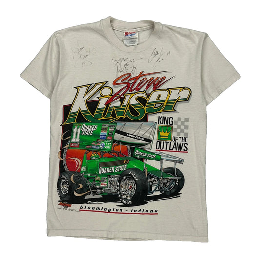 Steve Kinser Hanes Graphic T-Shirt - Large White Cotton