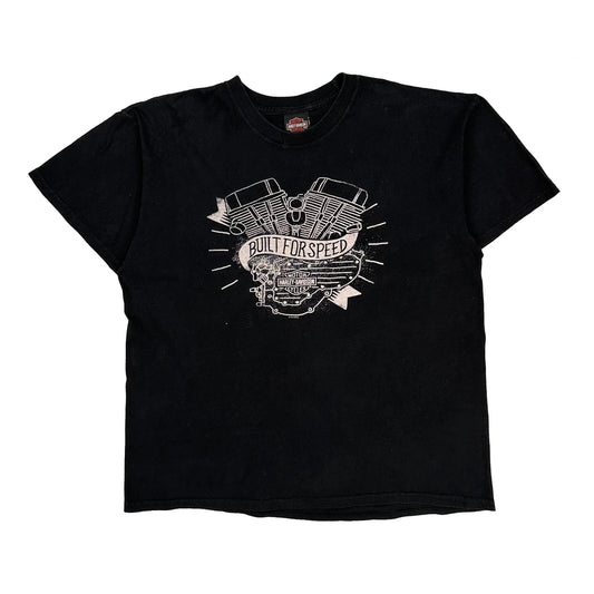 Built For Speed Harley Davidson Graphic T-Shirt - Large Black Cotton