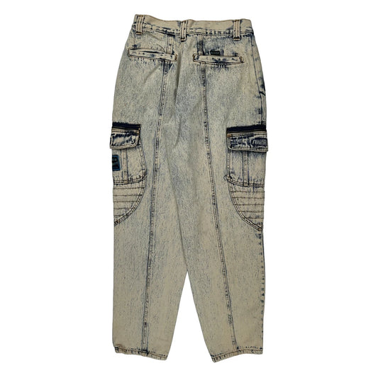 Blauer Cargo Cargo Trousers - 28W 30L Acid Wash Denim