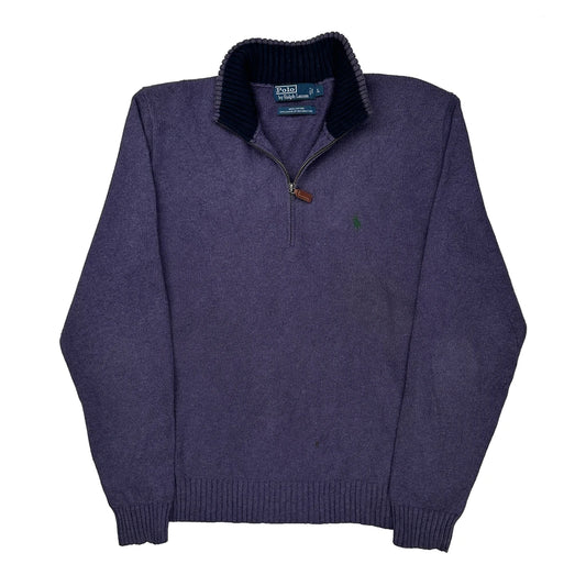 Polo By Ralph Lauren 1/4 Zip - Large Purple Cotton
