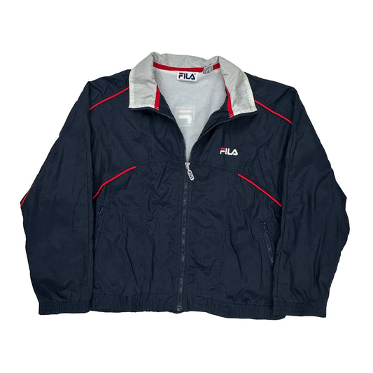 Fila Windbreaker - Large Navy Nylon