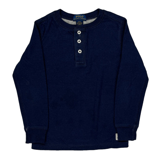 Age 4 Polo By Ralph Lauren Long Sleeve T-Shirt - XS Navy Cotton