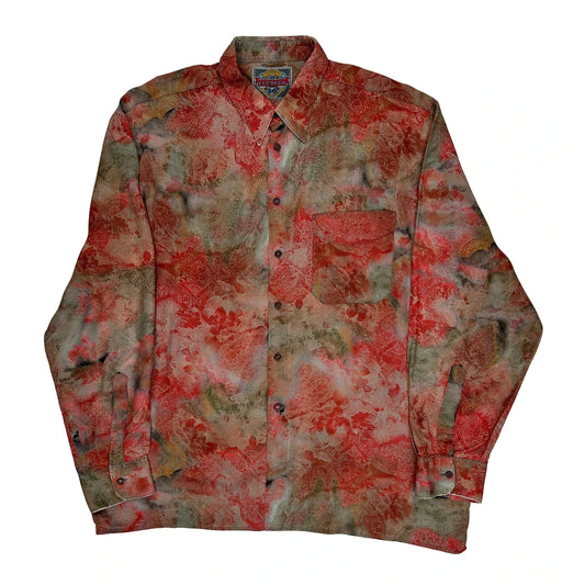 Elsbach Floral Shirt - XL Red Cotton
