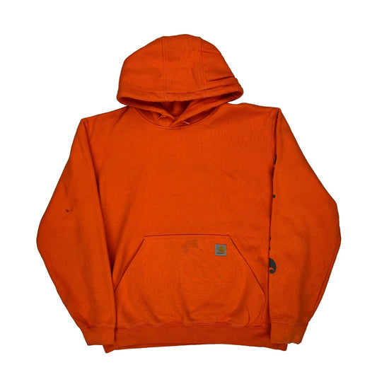 Carhartt Hoodie - Large Orange Cotton Blend