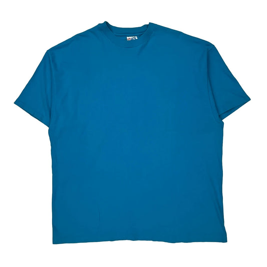 Blank Hanes Single Stitch T-Shirt - 2XL Blue Cotton