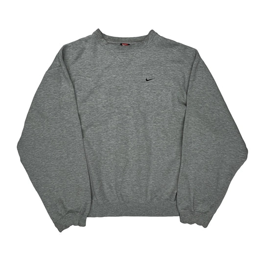 Nike Sweatshirt - 2XL Grey Cotton
