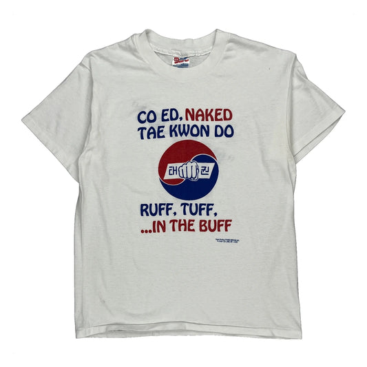 Taekwondo Hanes Graphic T-Shirt - Large White Cotton Blend