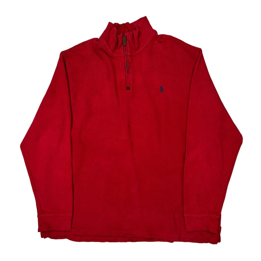 Polo By Ralph Lauren 1/4 Zip - 2XL Red Cotton