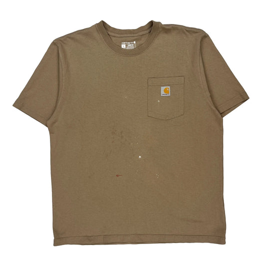 Carhartt T-Shirt - Large Brown Cotton