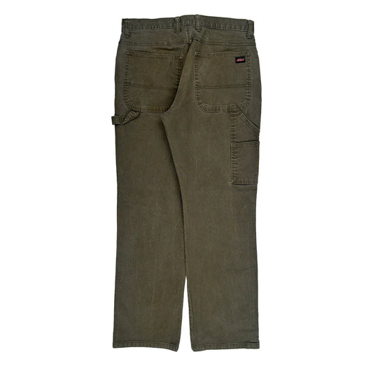 Dickies Carpenter Trousers - 33W 32L Brown Cotton