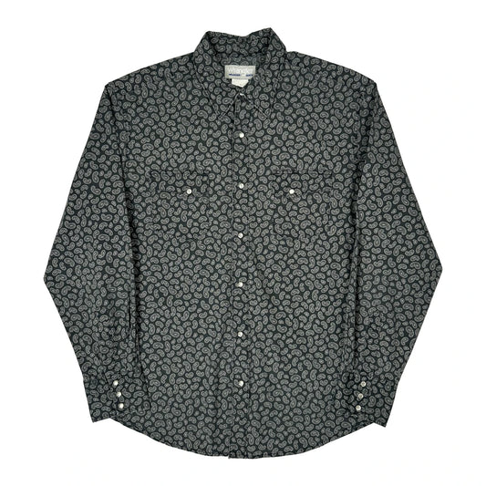 Wrangler Patterned Shirt - Large Black Cotton Blend