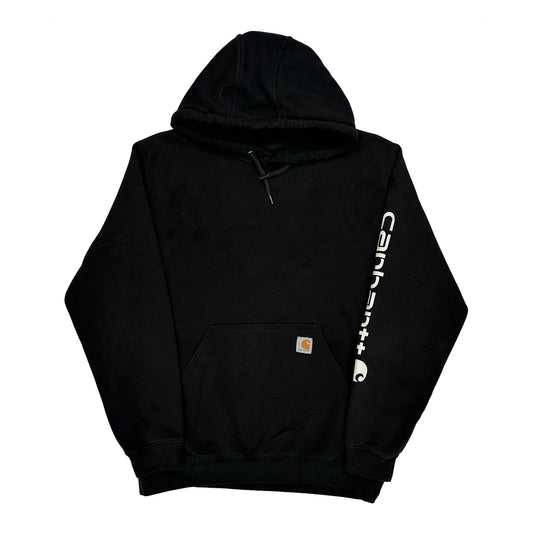 Carhartt Spellout Hoodie - Large Black Cotton