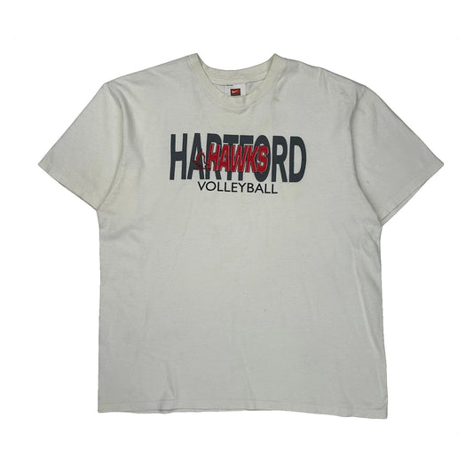 Hartford Hawks Volleyball Nike College T-Shirt - Large White Cotton
