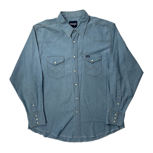 Wrangler Denim Shirt - XL Blue Denim