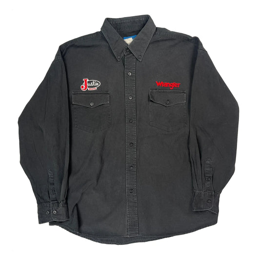 Justin Boots Wrangler Graphic Shirt - 2XL Black Cotton