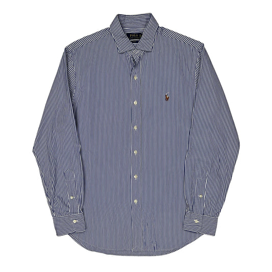 Polo By Ralph Lauren Slim Fit Shirt - Large Blue Cotton