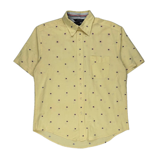 Tommy Hilfiger Short Sleeve Shirt - Large Yellow Cotton