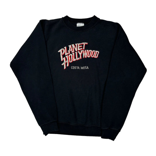 Planet Hollywood Spellout Sweatshirt - Small Black Cotton Blend