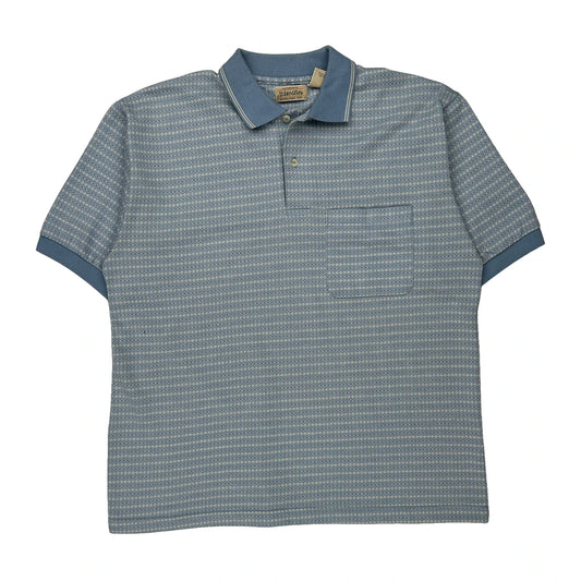 Made In Usa St. Johns Bay Polo Shirt - Large Blue Cotton Blend