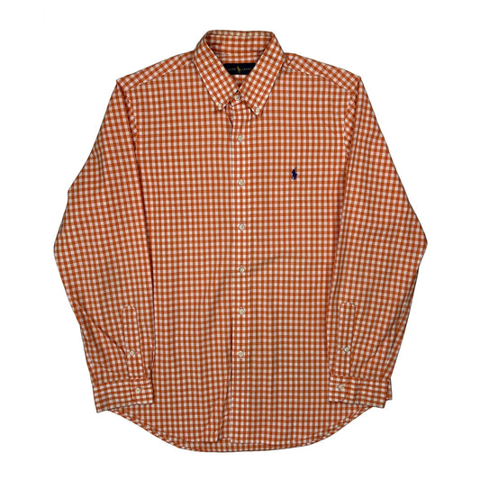 Ralph Lauren Checked Shirt - Large Orange Cotton