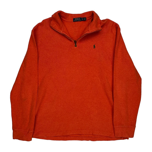 Polo By Ralph Lauren 1/4 Zip - XL Orange Cotton