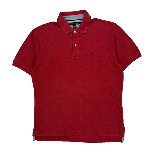 Tommy Hilfiger Polo Shirt - Medium Red Cotton