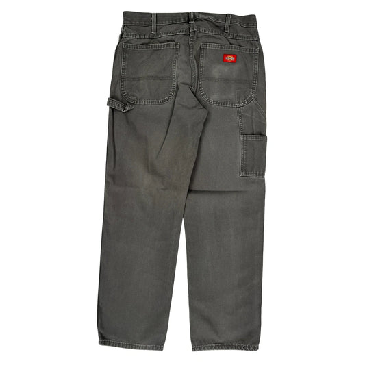 Dickies Double Knee Carpenter Trousers - 32W 32L Grey Cotton