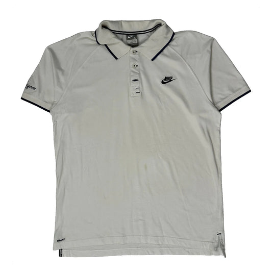 Nike Polo Shirt - Large White Polyester