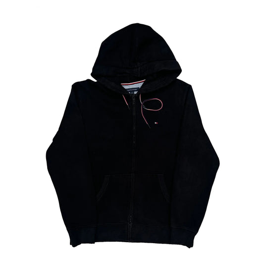 Vintage Tommy Hilfiger Hoodie - Medium Black Cotton