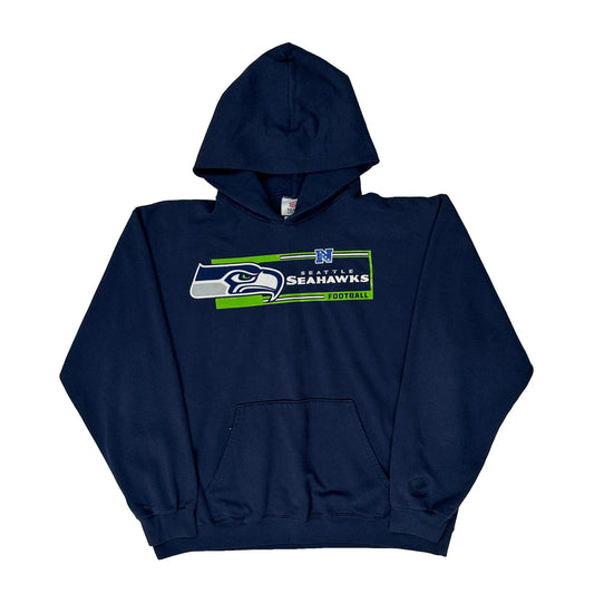Seattle Seahawks N.F.L. Team Apparel Graphic Hoodie - XL Navy Cotton Blend
