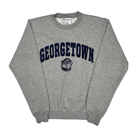 Georgetown Champion College Sweatshirt - Small Grey Cotton