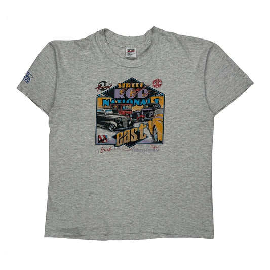 Street Rod Nationals East Anvil Graphic T-Shirt - Large Grey Cotton